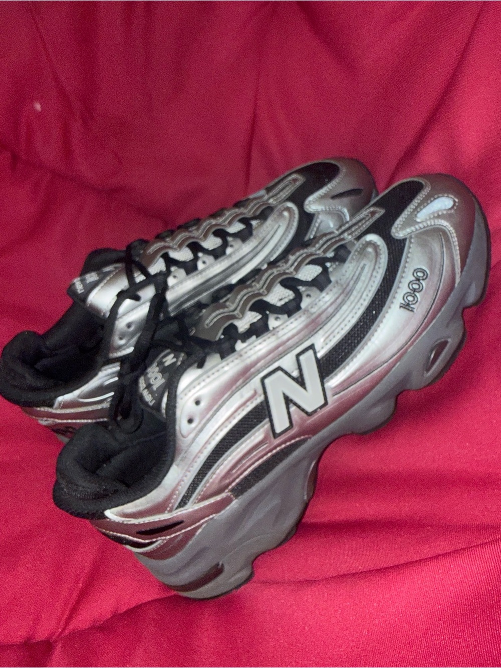 New Balance Kids Silver and Black 1900 Style Sneakers